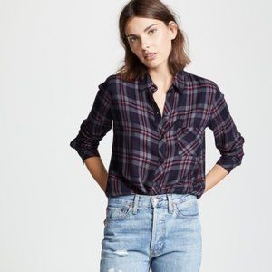 Rails Hunter Plaid Coal Grey Rose Shirt